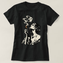 Femme surréaliste avec allumette et fumée Art Rétr