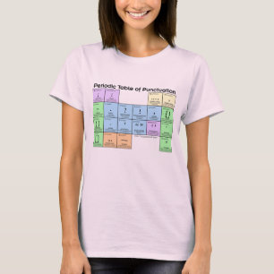 T-shirt femme Tableau périodique de la ponctuation