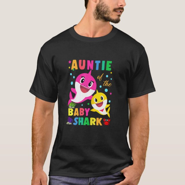 T-shirt Femme Tante De L'Anniversaire Bébé Tante Requin Fa (Devant)