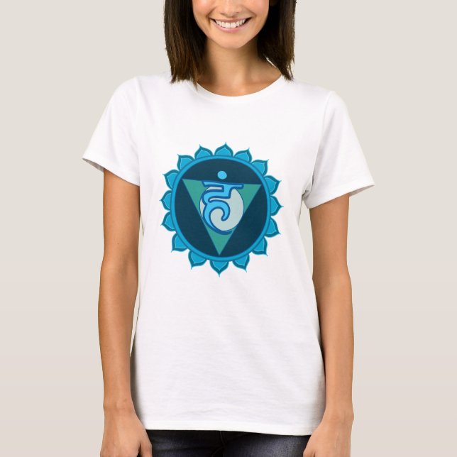 T-shirt femme Throat Chakra Visuddha, blanc (Devant)