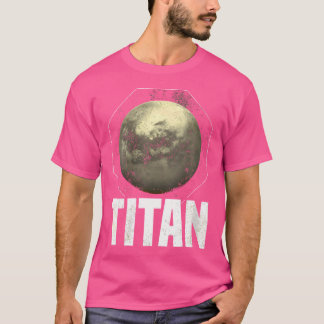 T-shirt Femme Titan Lune Saturn Planet Solaire Système Ast
