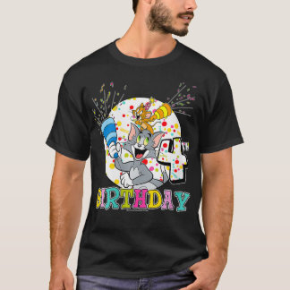 T-shirt Femme Tom Et Jerry 4e Anniversaire Portrait VNeck