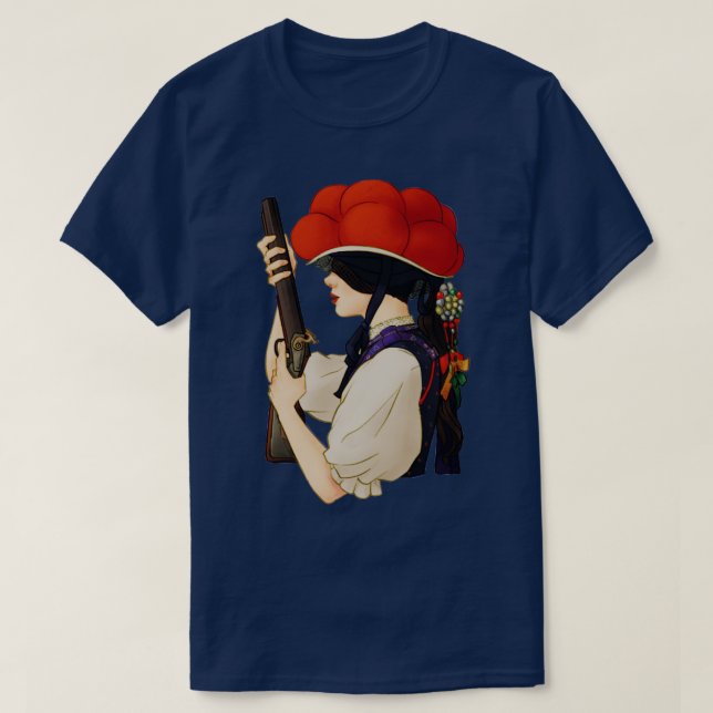 T-shirt Femme traditionnelle casquette de Bollenhut (Design devant)