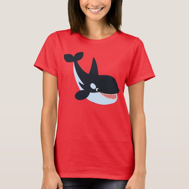 T-shirt femme tueuse de baleine caricaturale joli (Devant)