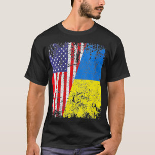T-shirt Femme Ukraine Ukraine Ukrainienne Américaine Drape