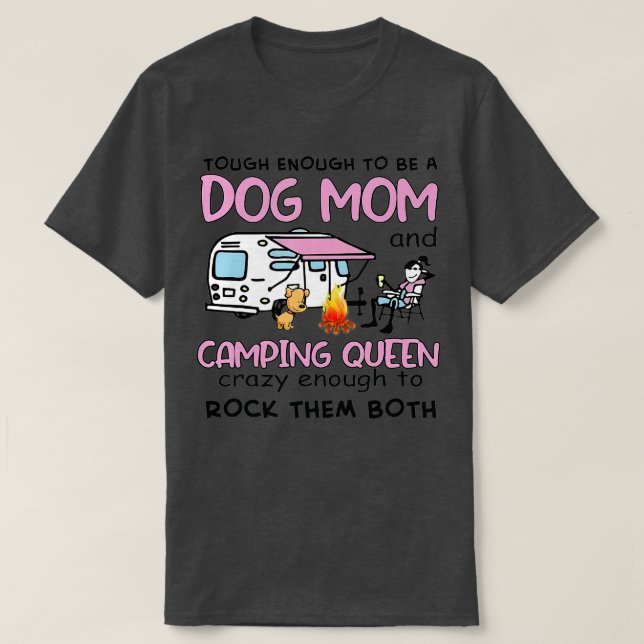 T-shirt Femme Un Camper Et Un Chien Maman Est Bon Cool Ext (Design devant)