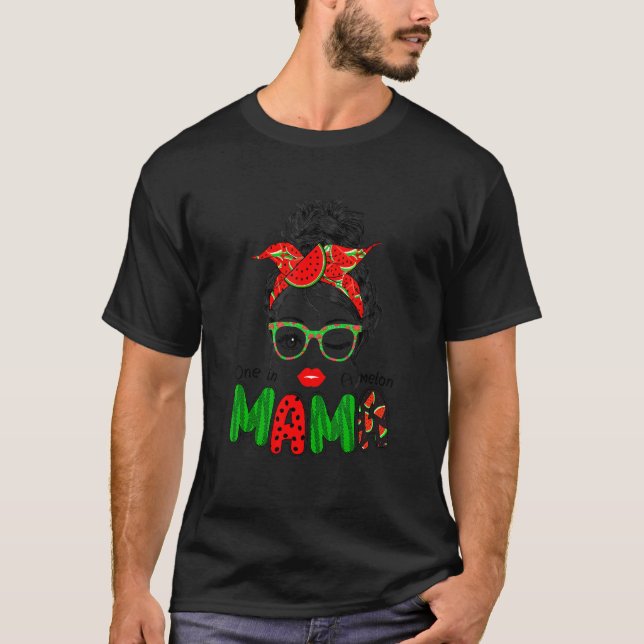 T-shirt Femme Un Dans Un Melon Mama Messy Bun Watermelon S (Devant)