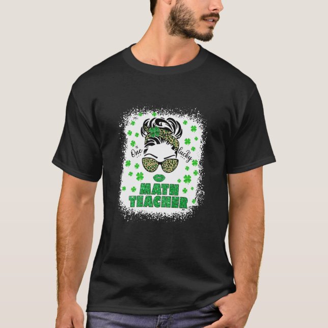 T-shirt Femme Un Professeur De Maths Lucky Messy Bun Bleac (Devant)