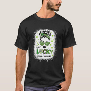 T-shirt Femme Une Lucky School Counselor Messy Bun St Pat
