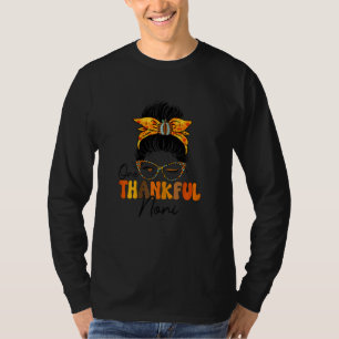 T-shirt Femme Une Noni Léopard Reconnaissante Bun Désordon