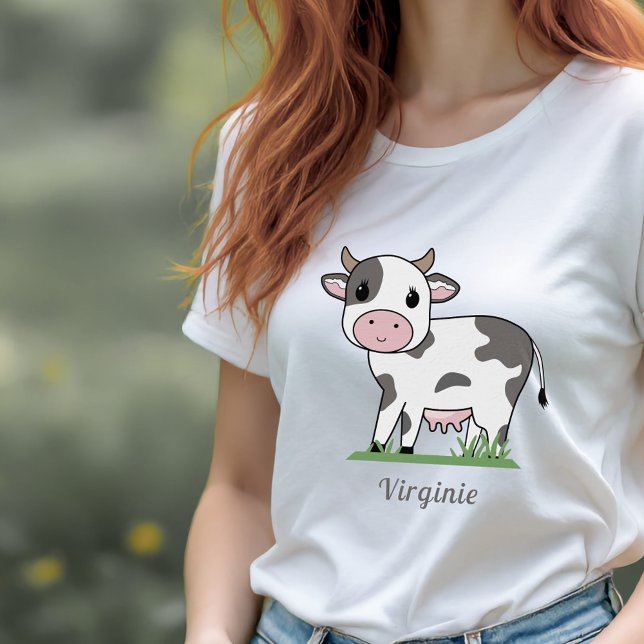 T-shirt Femme Vache mignonne (Cute Cow Woman T-shirt)