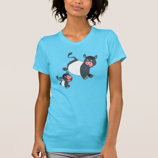 T-shirt Femme Vache & Veau Jeu Jeu Joué Jeu Jeu Je (Devant)