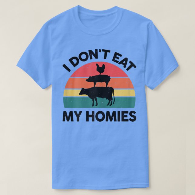 T-shirt Femme Vegan-Shirt Je ne mange pas mes Homies Légum (Design devant)