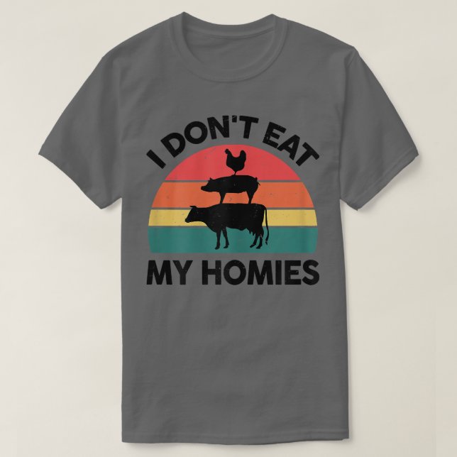 T-shirt Femme Vegan-Shirt Je ne mange pas mes Homies Veget (Design devant)