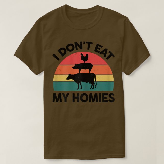 T-shirt Femme Vegan-Shirt Je ne mange pas mes Hommes Vegan (Design devant)