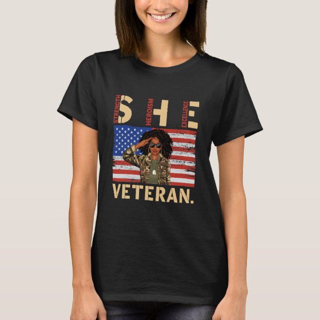 T-shirt Femme vétéran de l'armée africaine américaine (Devant)