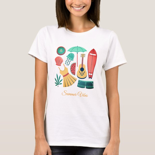 T-Shirt Femme Vibes d'Été (Devant)