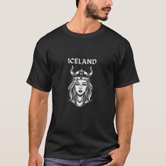 T-shirt Femme viking islandaise Warrior Islande Souvenirs  (Devant)