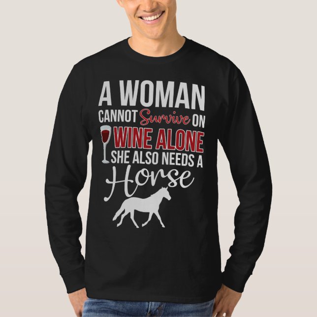 T-shirt Femme Vin Et Chevaux (Devant)