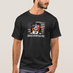 T-shirt Femme Vintage Bernese Mountain Mom Drapeau américa