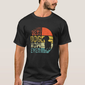 T-shirt Femme Vintage Dachshund Meilleur Chien Maman Jamai