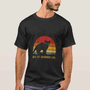 T-shirt Femme Vintage Meilleur Chat Grand-mère Jamais Chem