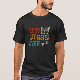 T-shirt Femme Vintage Meilleur Chat Soeur Jamais Famille K