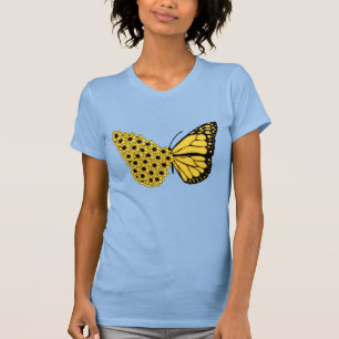 T-Shirt femme vintage papillon monarch tournesol
