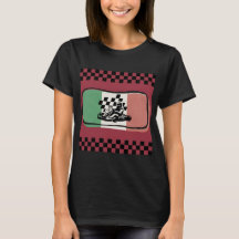 T-Shirt Femme Vintage Racing Damier
