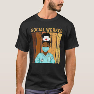 T-shirt Femme Vintage Social Worker Pride Afro Black Hist