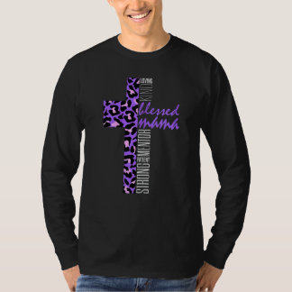 T-shirt Femme violet béni Mama Cheetah Imprimer chrétien