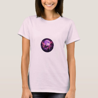 T-Shirt Femme Violet Moon Forest Shooting Stars