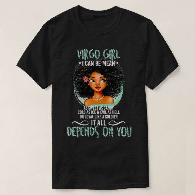 T-shirt Femme Virgo Girl I can be Mean aussi doux que bonb (Design devant)