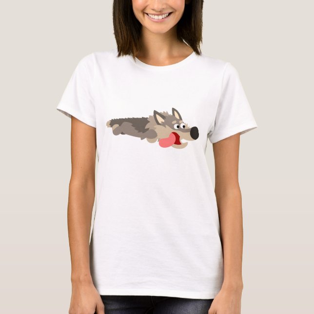 T-shirt Femme Wolf à la flotte mignonne (Devant)