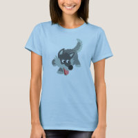 T-shirt Femme Wolf Cartoon Curieux
