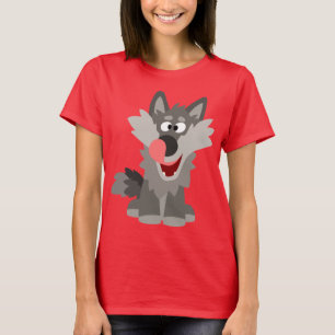T-shirt Femme Wolf Cartoon Silly