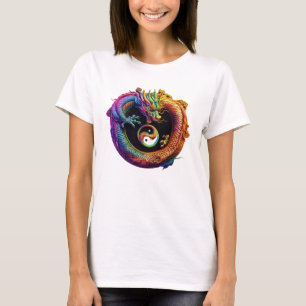 T-shirt femme Yin Yang Dragon