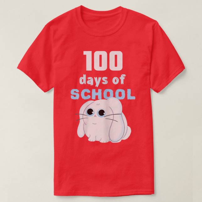 T-shirt Femmes 100 jours de l'école enseignant Cute Bunny  (Design devant)