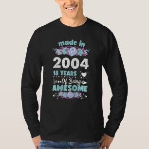 T-shirt Femmes 18 Ans 18E Anniversaire Né En 2004 Wo