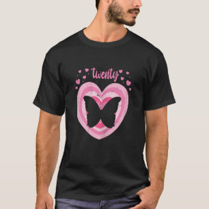 T-shirt FEMMES 20 ans mignonne papillon Anniversaire Fille