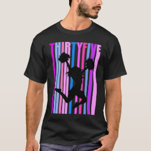 T-shirt Femmes 35ème Cheerleader Pom-pom girl d'anniversai