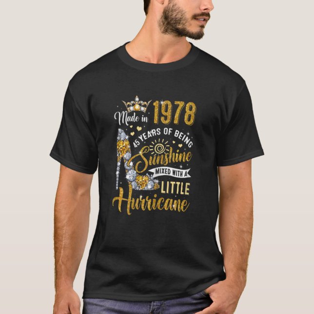 T-shirt Femmes 45 Ans Fabriqué En 1978 Anniversaire Reine  (Devant)