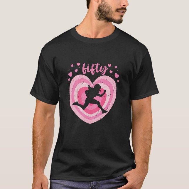 T-shirt Femmes 50 ans mignonne Football américain Annivers (Devant)