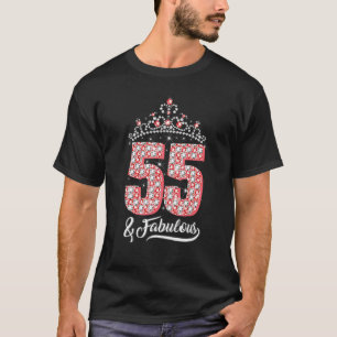 T-shirt Femmes 55 Ans Et Fabuleux 55ème Anniversaire