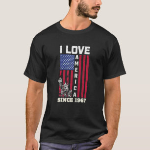 T-shirt Femmes 55e anniversaire I Love America depuis 1967