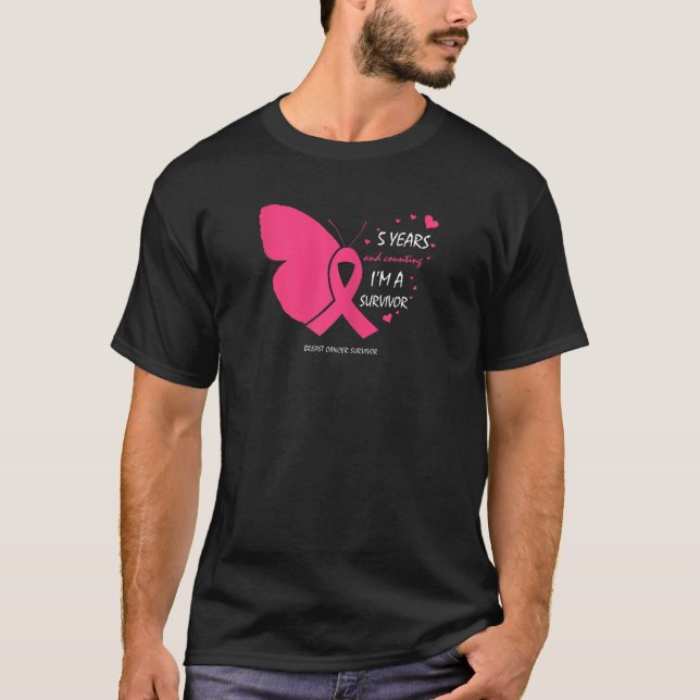 T-shirt Femmes 5 ans Cancer du sein Cadeaux gratuits Papil (Devant)
