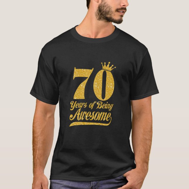 T-shirt Femmes 70 Ans D'Être Étonnant 70E Anniversaire Or (Devant)
