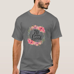 T-shirt Femmes 70E Anniversaire Cadeaux 70 Ans Awes Aimés