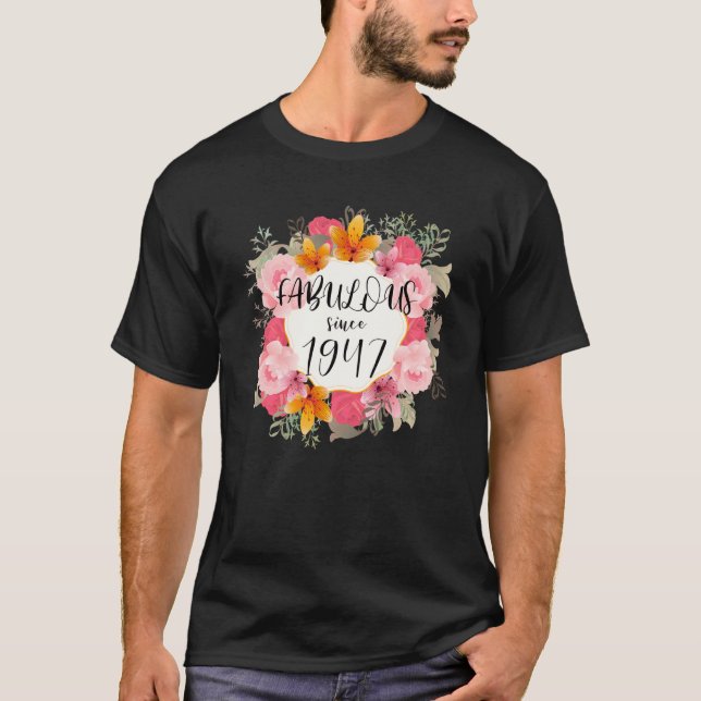 T-shirt Femmes 75 ans Fabuleux depuis 1947 Joyeux 75ème (Devant)