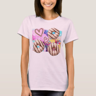 T-shirt femmes à l'arc-en-ciel doux, coloré, amusa